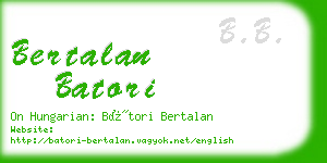 bertalan batori business card